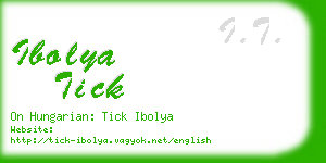 ibolya tick business card